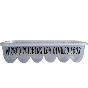 Wicked chickens lay deviled rggs -egg carton