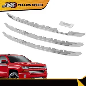 Fit For 2016-2018 Chevy Silverado 1500 Chrome Snap On Grille Overlay Grill Cover