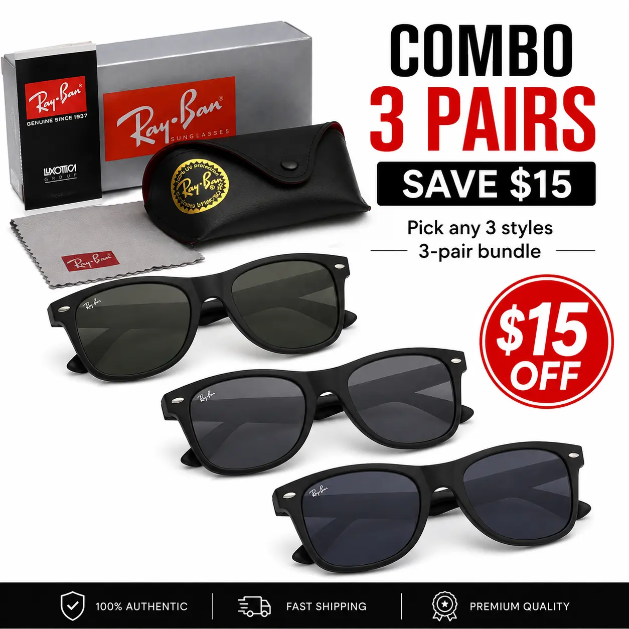Ray-Ban Polarized Outdoor Shades Black Square Eyewear UV Protection Sunglasses for Casual Daily Wear