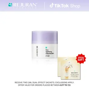 REJURAN Pore Tightening Cleansing Balm with PDRx & c-PDRN 50ml – Deep Makeup & Blackhead Cleanser with Salmon DNA & Tannin Complex – 3-Step Transforming Balm, Fragrance-Free