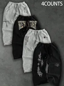 Trendy Street Style Drawstring Sweatpants, Angel Print, Casual Fashion, Comfortable Fit, All-Occasion Wear, Home & Outdoors Essentials