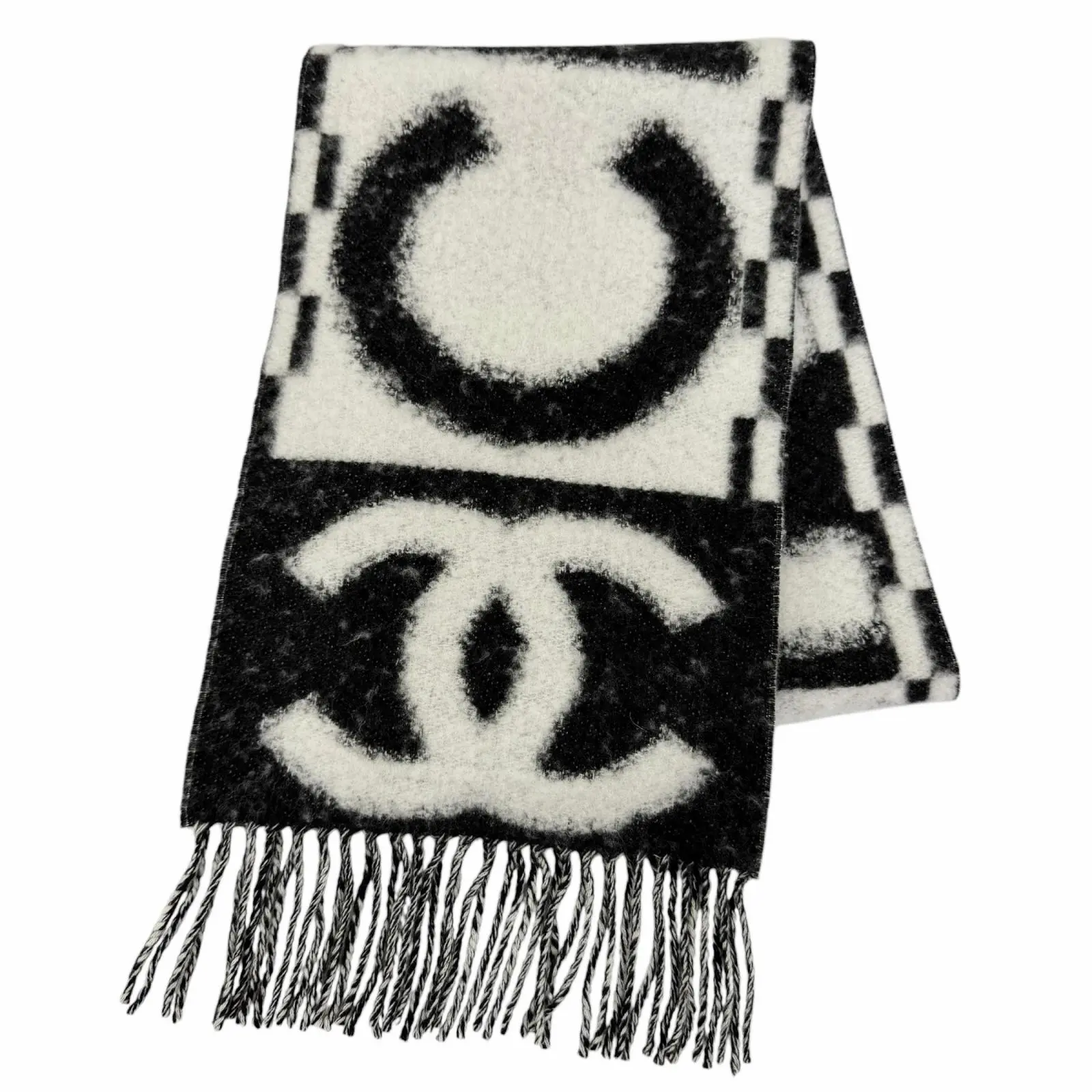 Pre-owned CHANEL Cashmere Small Leather Goods Silk Scarf