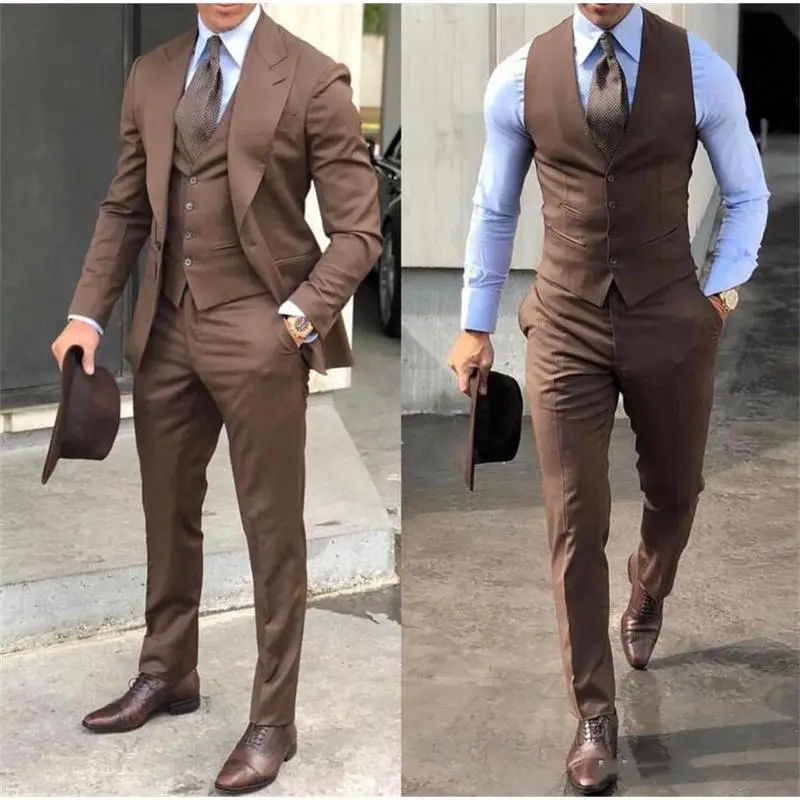 Elegant Wedding Tuxedos Suits 3 Pieces Slim Fit Bridegroom For Men Groomsmen Suit Male Formal Business (Jacket + Vest + Pants) Elegant Wedding Tuxedos Suits 3 Pieces Slim Fit Bridegroom For Men Groomsmen Suit Male Formal Business (Jacket + Vest + Pants)