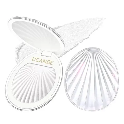 UCANBE Shell Gel-to-Powder Shimmer Highlighter Makeup - Ultra-Blendable Diamond Highlighter for Face & Body, Long-Lasting Luminous Glow, Buildable Radiant Finish