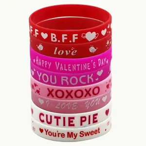 8pcs Bulk Heart Silicone Wristbands - Colorful Party Supplies for Valentine's, Wedding, Birthday, and Goodie Bag Fillers - Fun Accessories for Goodie Bags, Prizes, and Decorations, Wristbands for