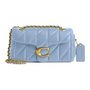 COACH PillowTabby 20 Quilted Logo Nappa Leather Crossbody Bag for Women in Hyacinth Blue