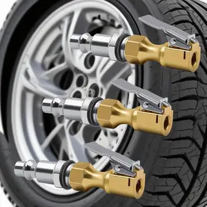 Car Tire Air Chuck, Locking Tire Inflation Chuck with Clip, Automotive Tire Inflator, Air Pump Accessories, Tire Repair & Fitting Tool for Inflator Pressure Gauge Compressor