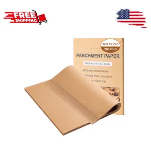 200Pcs Parchment Paper,12x16 Inches Non-Stick Precut, Unbleached
