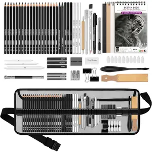 60 count Drawing Kit Sketching Pencil Set,Sketch Pencils Art Supplies with 3-Color Sketchbook,Graphite,Charcoal,Drawing Pencils for Adults Artists