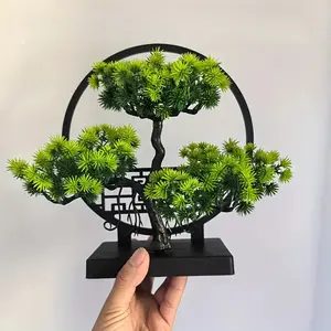 Artificial Pine Bonsai Tree with Screen Base, Realistic Artificial Plants for Home & Office Décor, Perfect for Christmas & Thanksgiving