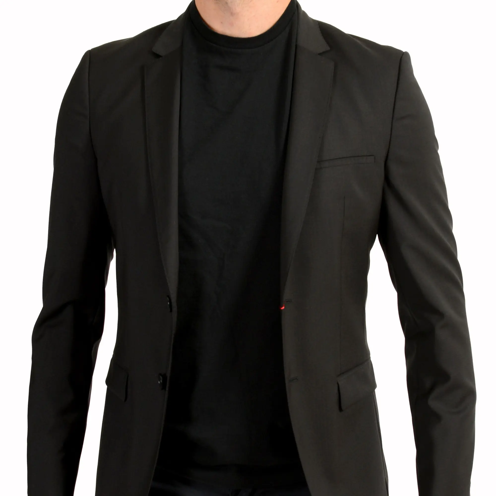 Hugo Boss Men's "AlisterS-GSU" Black 100% Wool Two Button Blazer US 36R IT 46R
