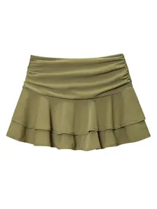 Women's Summer Skirt Mini Layered skirt Ruffle Skirt Korean Reviews Many Clothes Streetwear White Polka Dot Skirt green Wrap Skirt Office Look Black Pleats Cute Skirt ﻿