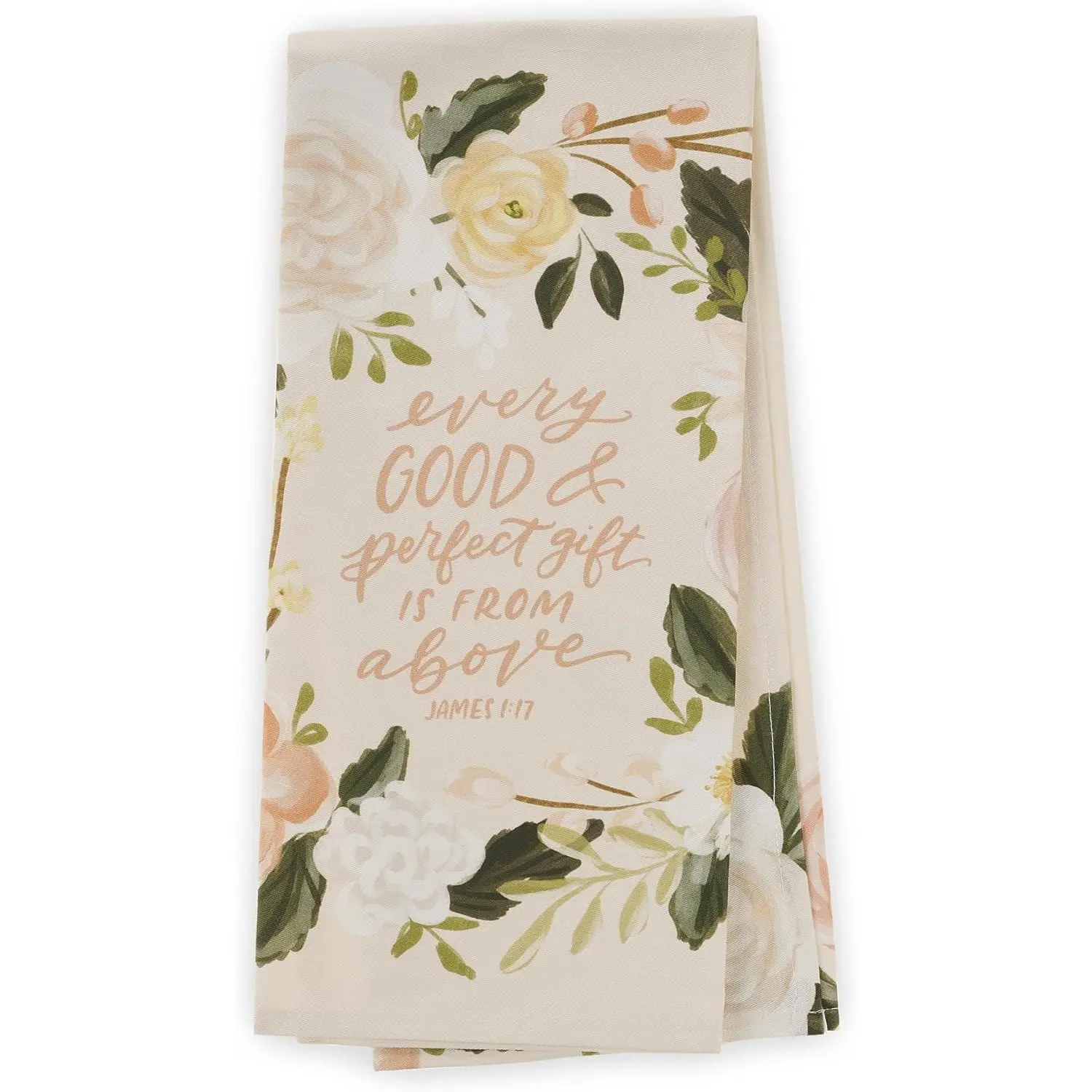 Every Good and Perfect Gift Peach Cotton Tea Towel - James 1:17