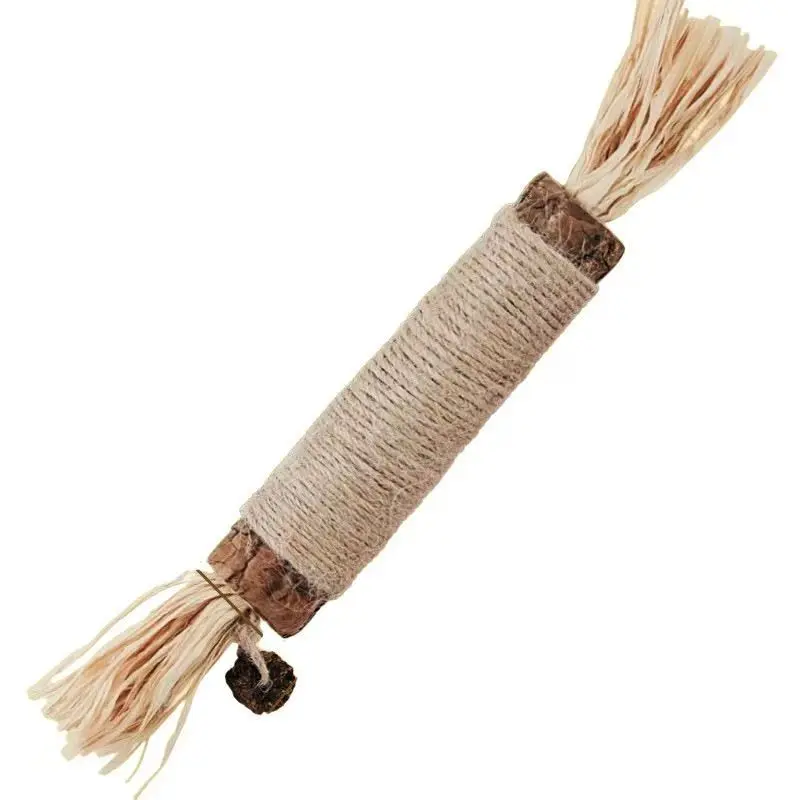 Cat Feather-Tip Wand Toy with Silver Vine Sticks, Gall Fruit & Raffia Fiber - Dental Health Chew, Mental Stimulation & Teeth Cleaning Molar Treats