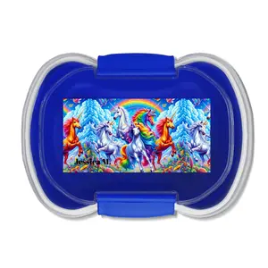 Colorful Unicorn Two-Tier Bento Box, Kids Lunch Container, School Meal Prep, Birthday Gift, Personalized Lunchbox