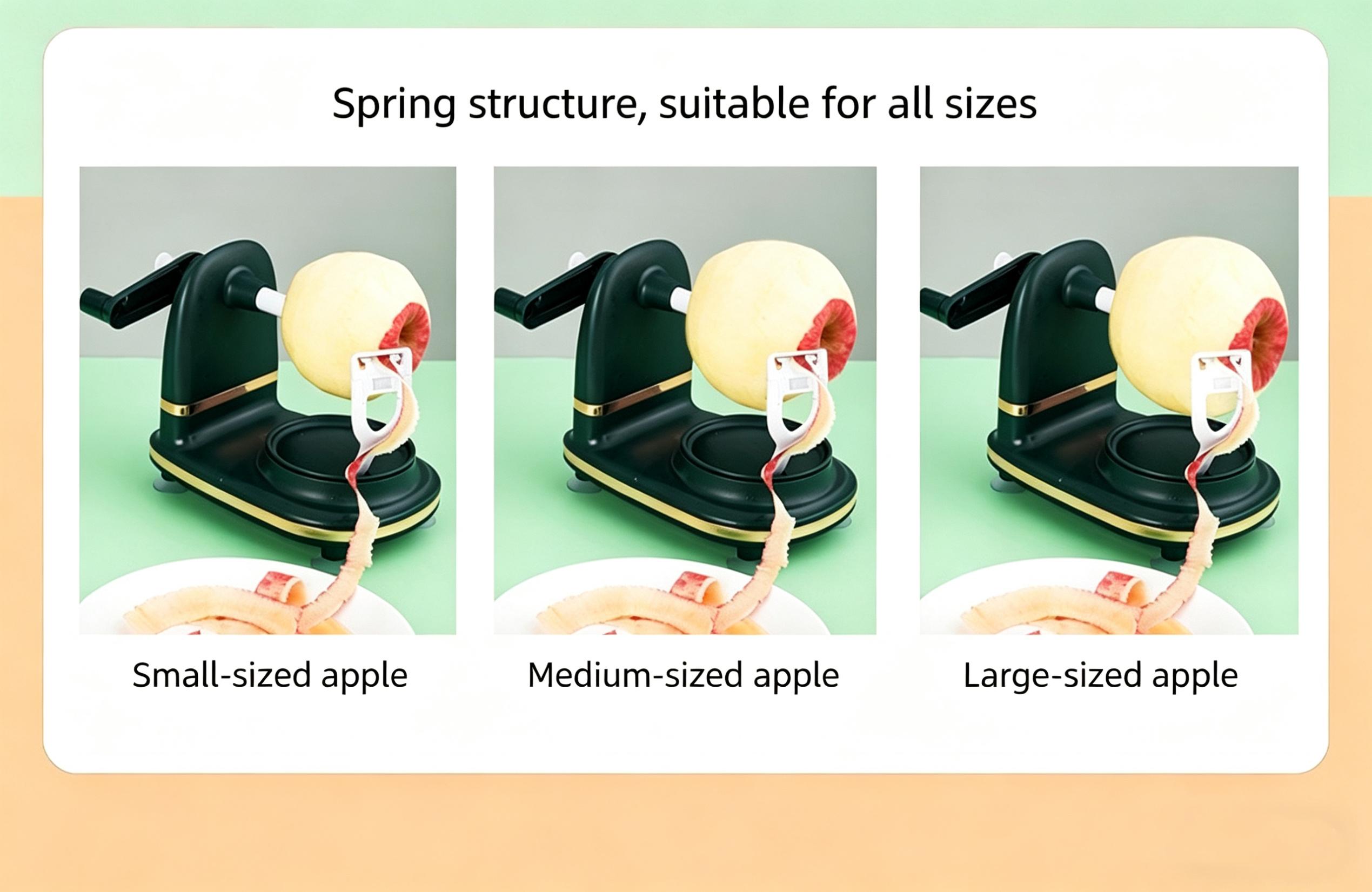 Manual Fruit Peeler, Handheld Rotary Apple & Pear Peeler Machine, 5-Second Quick Peeling Tool, Multifunctional Fruit Corer and Slicer, Labor-Saving Kitchen Gadget for Apples, Pears and Most Fruits, Easy Operate Household Fruit Skin Remover