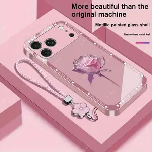 Suitable for [iPhone 17 Pro Max] Brand new premium phone case, Free four-leaf clover lanyard，drop-proof and fingerprint-resistant，simple and elegant design，multiple colors available YM99