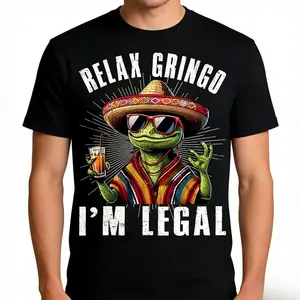 shirts -  Short Sleeve Relax Gringo I'm Legal Mexican Lizard Funny T-Shirt for Men Women