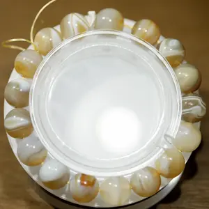 【Indonesian banded agate】Indonesian banded agate Stretch Bracelet, Handmade Unisex Bracelets for Meditation, Yoga, Spiritual Healing & Positive Energy