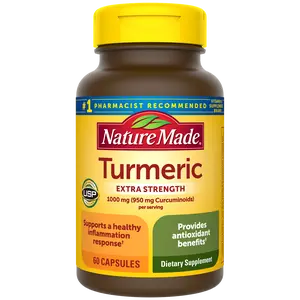 Turmeric Extra Strength 1000 mg (950 mg Curcuminoids) Per Serving Capsules
