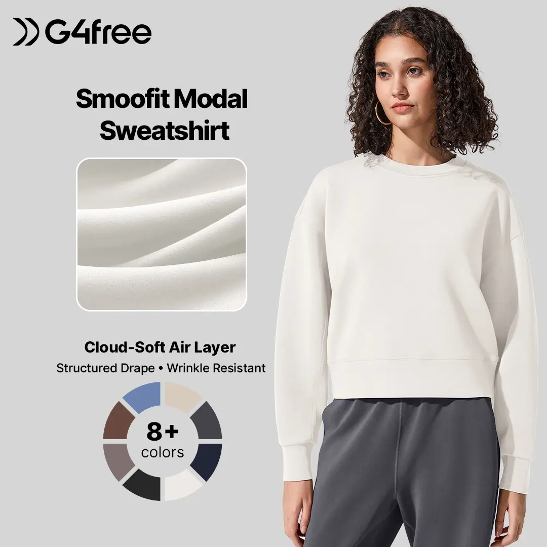 G4Free Smoofit Womens Sweatshirt Casual Long Sleeve Sweatshirts Crew Neck Pullover Top Modal Soft G4Free Smoofit Womens Sweatshirt Casual Long Sleeve Sweatshirts Crew Neck Pullover Top Modal Soft