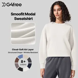 G4Free Smoofit Womens Sweatshirt Casual Long Sleeve Sweatshirts Crew Neck Pullover Top Modal Soft