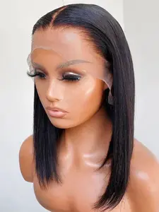 Soft No Glue Pre-Bleached 26 Inch Long 180% Density Daily Straight Hair Wig, 13x4x1 Lace Front Full Cap, Heat Resistant