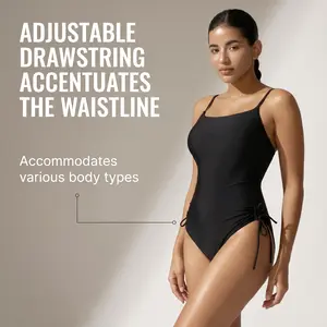 Women's High Cut One Piece Swimsuit - Ruched High Cut One Piece Swimsuit Cool Feel Skin Friendly Tummy Control Bathing Suit Bathing Suit Monokini