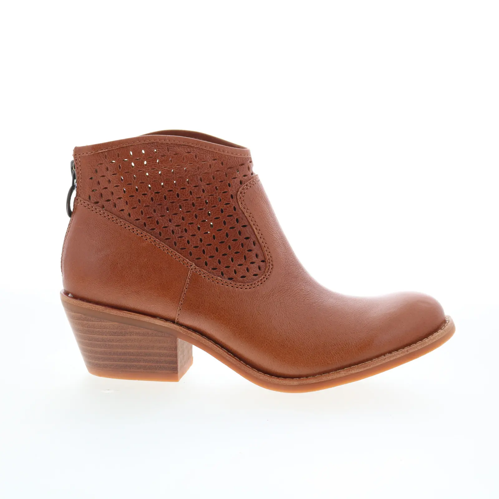 Sofft Aisley Perf SF01003 Womens Brown Leather Zipper Ankle & Booties Boots