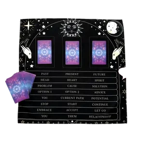 3-Card Spread Tarot Spread Cloth (Black)