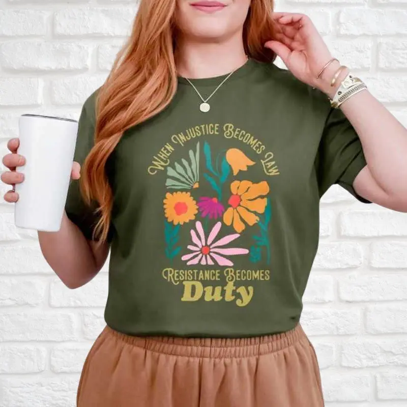 Feminist Protest Tshirt, When Injustice Becomes Law Resistance Becomes Duty Shirt, Equality Shirt Gildan 5000 Casual Unisex Outfits