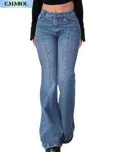 EMMIOL Women's Bootcut Stretch Jeans Flare Mid-High Waisted Stretchy Straight Leg Denim Pants with Seamed Front Loose Fit Trendy Style EMMIOL Women's Bootcut Stretch Jeans Flare Mid-High Waisted Stretchy Straight Leg Denim Pants with Seamed Front Loose Fit Trendy Style