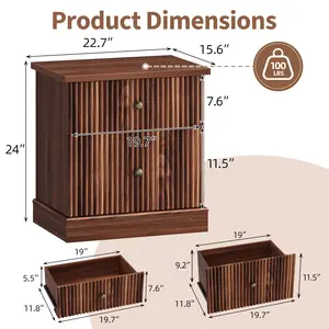 Modern Bedside Table – Sleek Bedside Table with Compact Storage – Basic Bedroom Furniture Cabinet – Minimalist Design