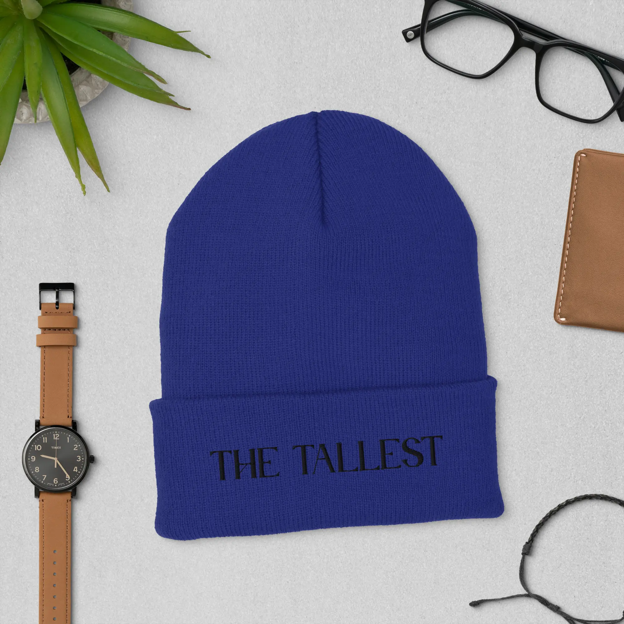 The Tallest Cuffed Beanie – Blue and Black