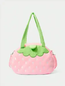 Sweet and adorable strawberry-shaped handbag, featuring a niche design with a fashionable and stylish vibe. The detachable shoulder strap design offers a spacious capacity, perfect for holding tablets and documents