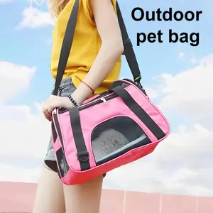 Large Breathable Pet Carrier Bag, Animal Carrier, Portable Travel Cage for Cats & Dogs, Durable Doggy Carry-On Luggage, Ideal for Outdoor Adventures