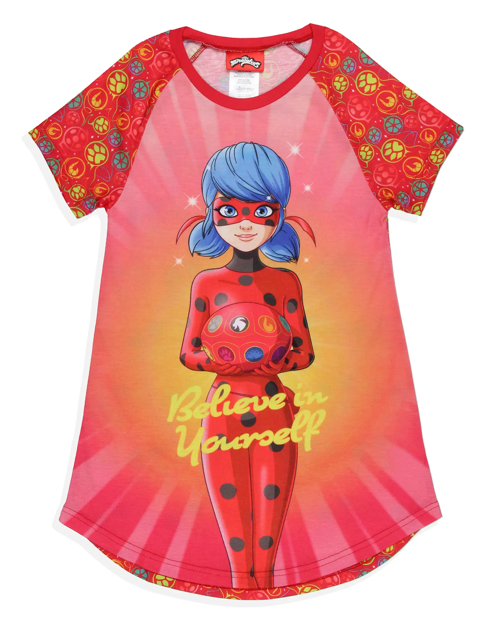 Miraculous: Tales of Ladybug & Cat Noir Girls' Nightgown Sleep Pajama Shirt Miraculous: Tales of Ladybug & Cat Noir Girls' Nightgown Sleep Pajama Shirt