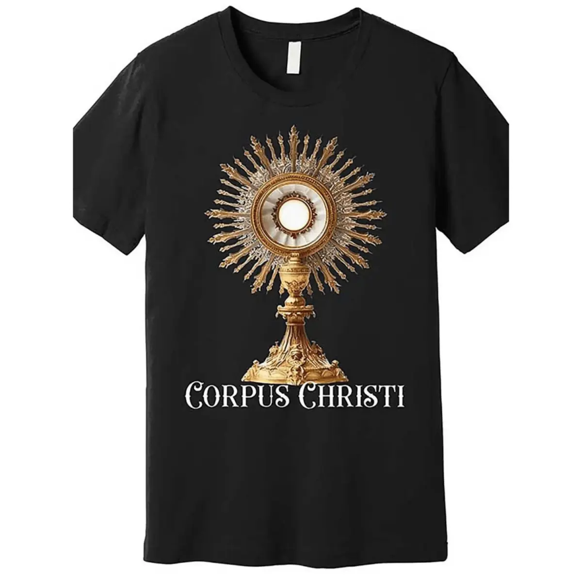 Men's Premium Combed Classic Comfy Breathable Shortsleeve Menswear T-Shirt - 2026 Essential Clean Fit Top, Catholic Communion Graphic, Crewneck, Church Apparel, Black, Unisex Boxy/Oversized Dropped Shoulder Heavyweight Tee, Cotton