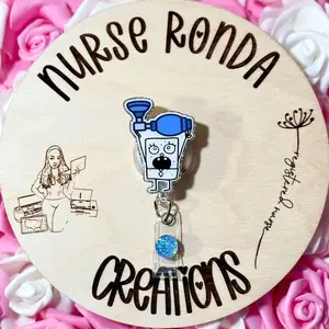 Doodle Badge Reel, Nurse Badge Reel, Respiratory Therapist Badge, Paramedic EMT Badge, Ambu Bag, Healthcare Workers, Funny Badge, Gift