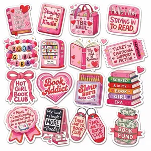 BookTok Sticker Bundle for Kindle Romance Lovers Holographic Vinyl Decals for Laptop E-book Water Bottles Journal Scrapbook 15 Unique Waterproof Designs