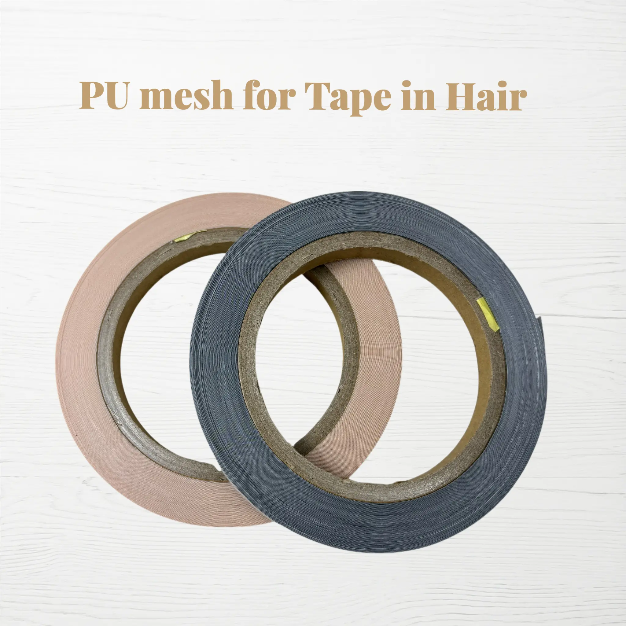 PU Base Mesh for Tape-In Hair Extensions, Skin Color, 1cm Width, 25 yd, Ultra-Lightweight Strong Adhesive Base Fabric