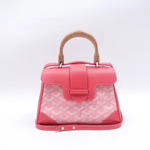 Pre-owned Goyard Goyardine canvas and leather top handle bag Pink Goyardine Canvas T10419204