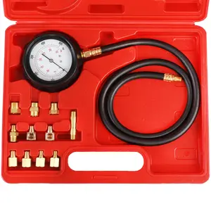 JIFETOR Engine Oil Pressure Gauge Transmission Fluid Diagnostic Tester Tool Kit 12PCS, 500psi Automatic Gearbox Pressure Meter with Hose and Adapters