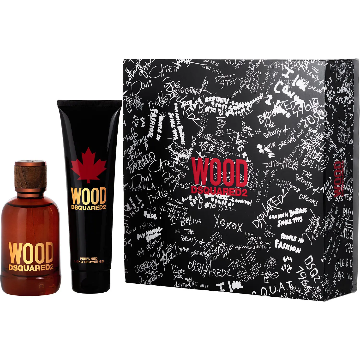 Dsquared2 Wood Set-Edt Spray 3.4 Oz & Bath And Shower Gel 5 Oz For Men