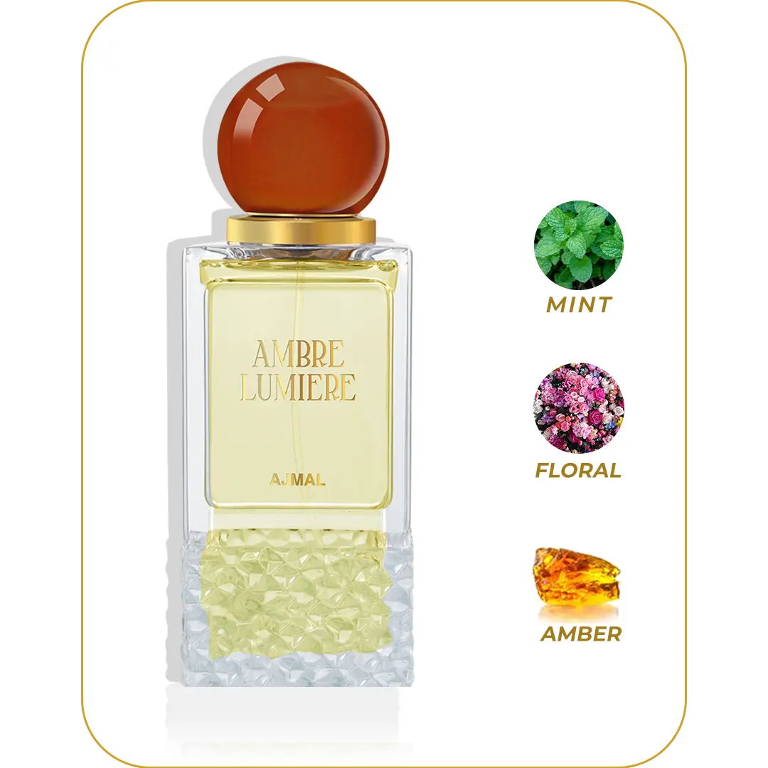Ajmal Ambre Lumiere by Ajmal - Elegant Fragrance in Clear Bottle with Elegant Design
