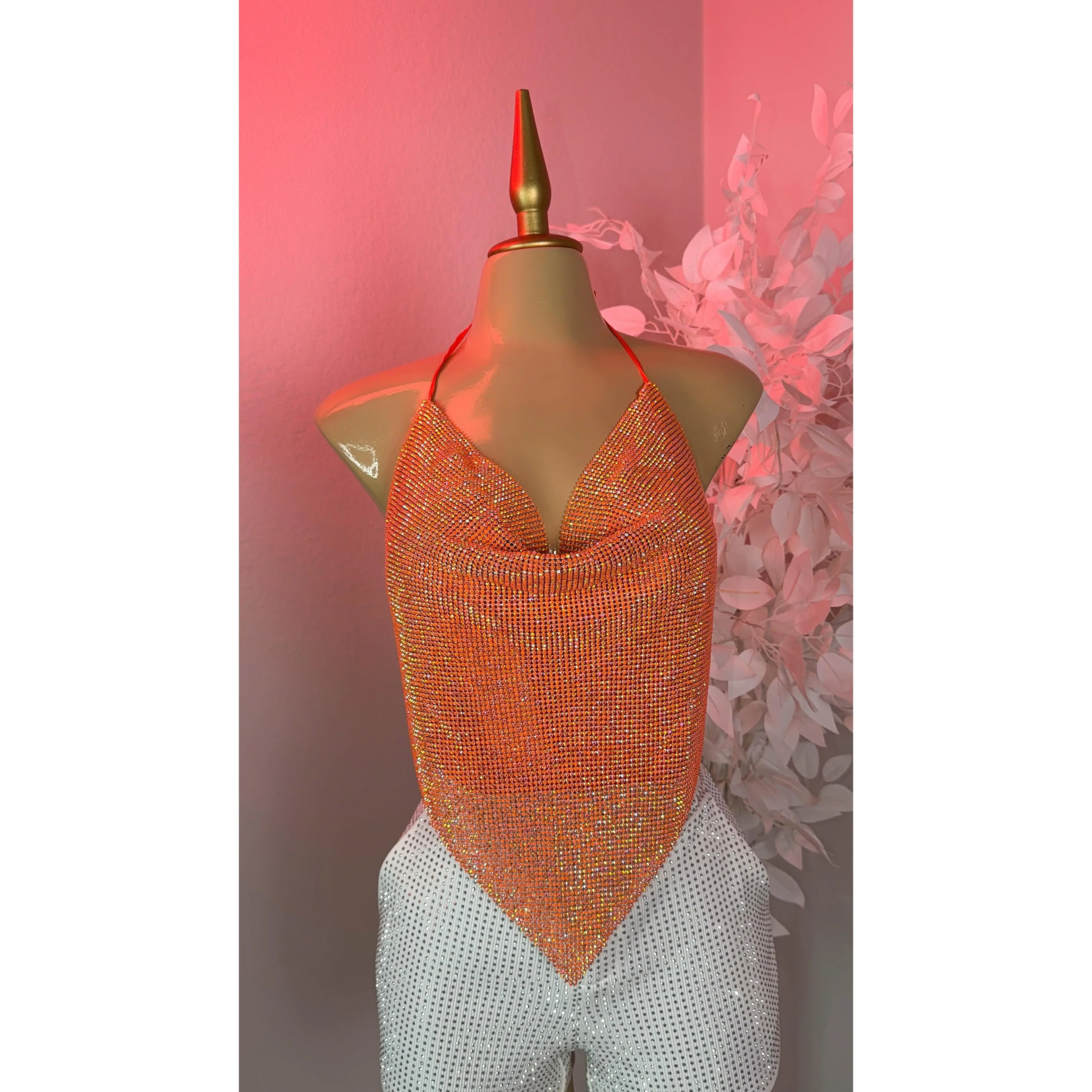 Provenza Rhinestone Top - Orange