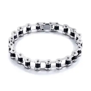 Men's bracelet, trendy and stylish, stainless steel metal bicycle chain style bracelet, charming men's bangle.