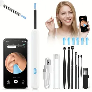 Ear Wax Removal Tool Kit, 1 Box Ear Cleaner with Camera & Accessories, Ear Wax Removal Tool Suitable for Iphone, Ipad, Android Smartphones, Gift, Ear Wax Removal Camera