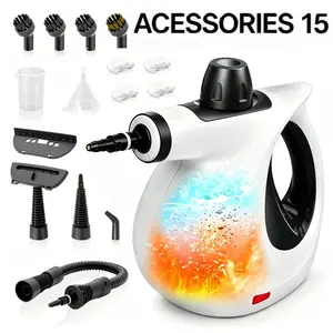 Handheld Steamer for Cleaning, 1050W Pressurized Car Detailing Steamer with 3bar Equivalent Pressure, 8-12 Minutes Runtime, 10-Piece Accessory Kit, All Natural & No Chemical Deep Clean for Seats, Dashboards, Tires, Vents