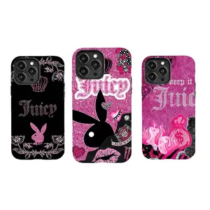 Juicy CoutureR abbit Leopard Phone Case Protection, Shockproof For IPhone 17-11, Pro Max, Pro Plus, and Samsung S26 25 24 23 Safety Case